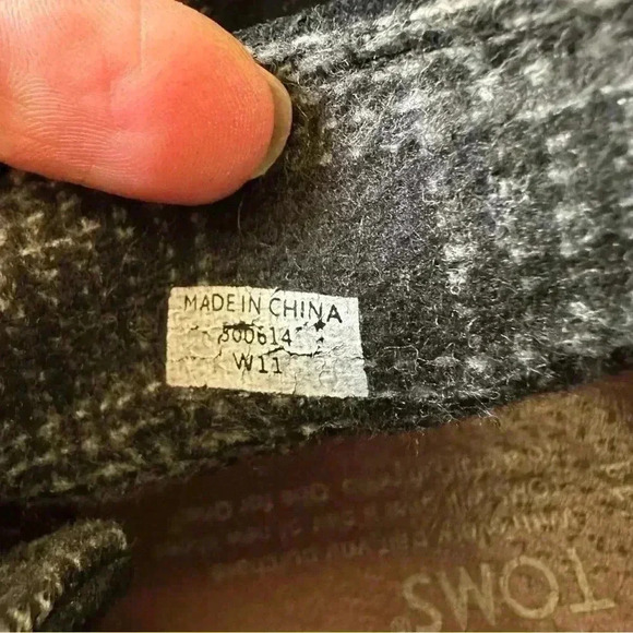 Toms Wedges Booties Shoes Sz 11 Black Suede Leather - Picture 10 of 10